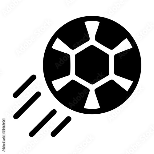 Soccer Ball Icon With Motion Lines Representing Dynamic Movement and Sport