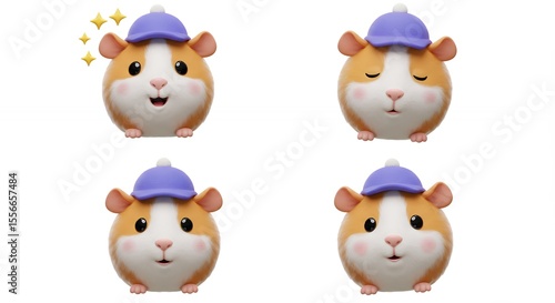 Cute guinea pig illustrations funny expressions