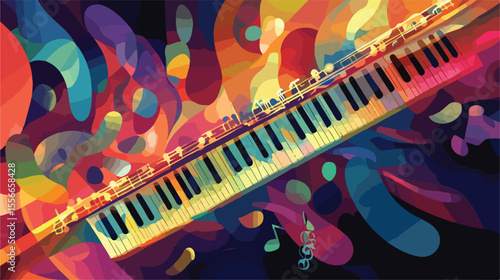 Flat Vector Illustration of a Flute Musical Instrument