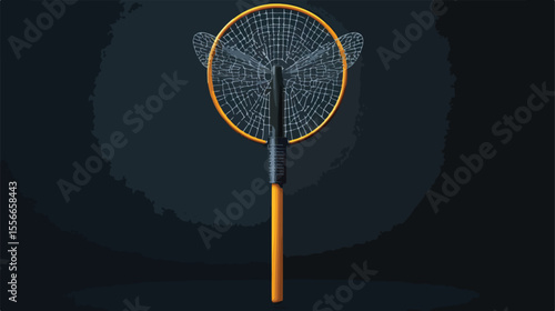 Effective Fly Swatter for Mosquito Control - Flat Vector Illustration