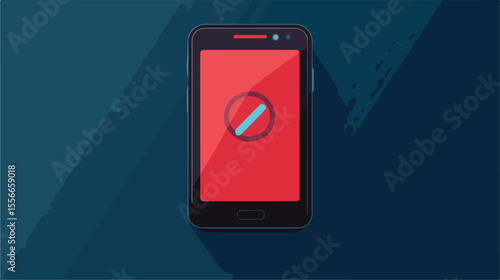 Smartphone Symbol Flat Vector Illustration for Prohibited Use