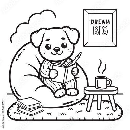 Self-Care Cute & Easy Coloring Book Pages, Cute Girl in Bubble Bath with Candles – Bold Line Self-Care Coloring Page, Easy bold line art, victor art , coloring page, Printable Coloring Pages

