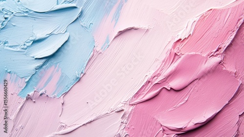 Wallpaper Mural Textured abstract background with thick pastel pink and light blue oil paint strokes Torontodigital.ca