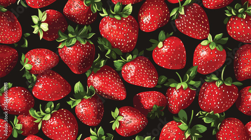 Fresh Strawberry Fruit Healthy Food Flat Vector Illustration