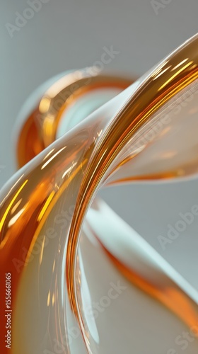 Twisted, curvy, and shiny object with a gold and white color scheme. isolated-3d-background