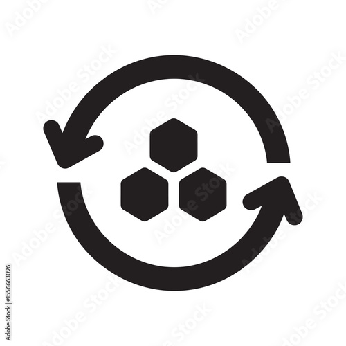 Skin cell turnover solid glyph icon for renewal and regeneration process skincare concept showing cellular rejuvenation and anti aging effect vector