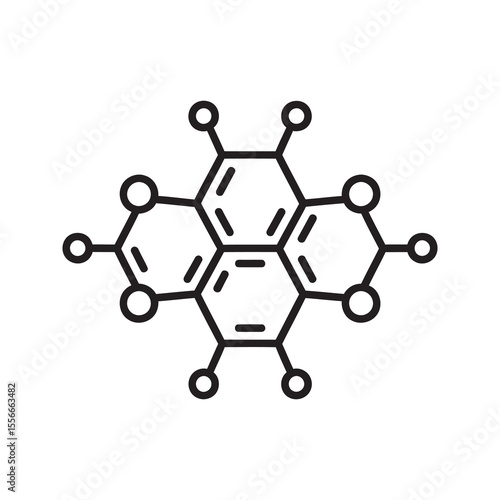 Chemical formula icon showing a molecular structure for science chemistry and pharmaceutical research a symbol of cosmetic and scientific compounds vector solid glyph