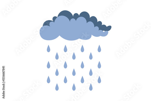 Playful cartoon vector of clouds raining vibrant drops, weather-themed illustration with pastel color palette, whimsical sky, seamless rain pattern, childlike design, abstract cloud art

