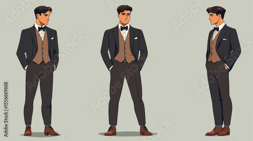 Stylish Smart Model Posing in Formal Clothing