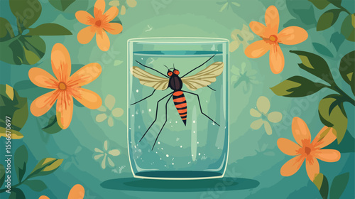 Accumulated Dengue Mosquito in Water, Aedes Aegypti, Vector of Dengue Fever - High Quality Stock Photo