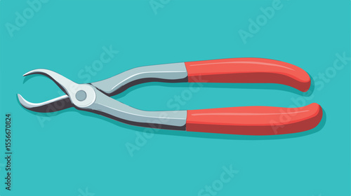 Dentist Pincers Tool Icon Flat Vector Illustration