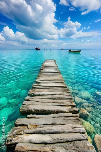 wooden pier in the sea