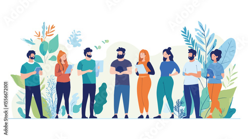 Diverse People Design Flat Vector Illustration