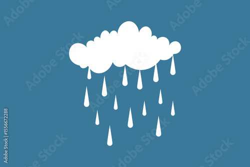 Adorable clouds raining multicolor drops in cartoon style, vibrant weather-themed vector art, pastel sky background, soft and cute illustration for children’s books, prints, or greeting cards
