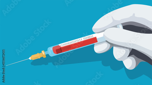 Professional Flat Style Doctor Hand Blood Glucose Test Icon