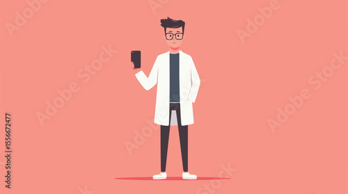 Online Doctor Consultation Smartphone Animation Vector