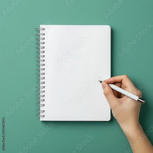 Hand writing in spiral notebook.