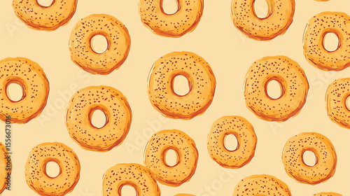 Sweet Donut Pastries Seamless Vector Illustration Pattern