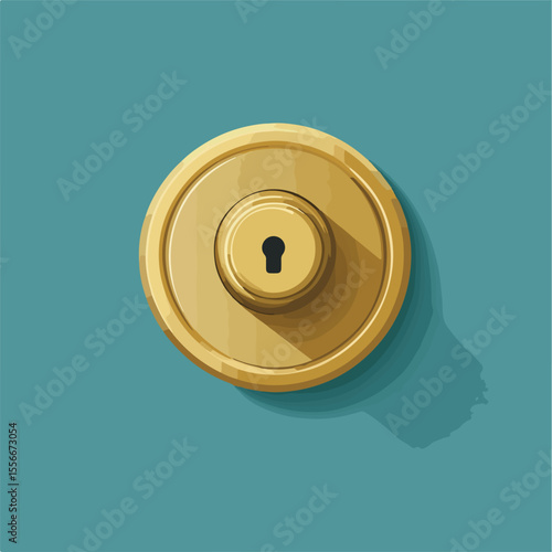Modern Flat Vector Illustration of a Stylish Doorknob