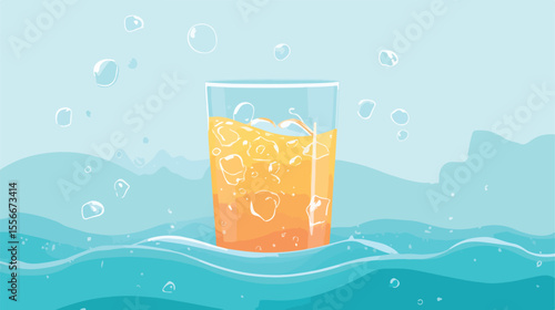 Refreshment and Hydration Concept in Flat Vector Illustration