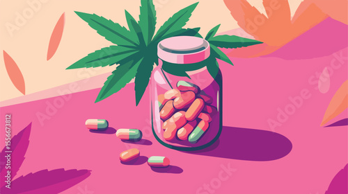 Professional Flat Vector Illustration of Drugs and Medicine