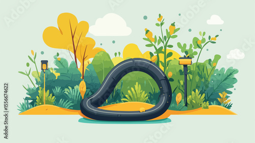 Professional Flat Vector Illustration of Eco Bio Diesel Hose