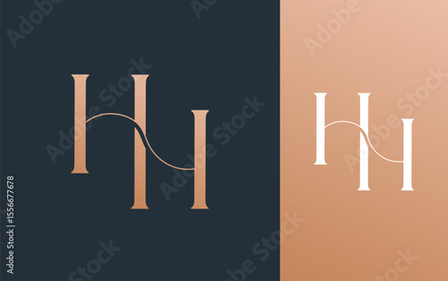 Initial letter HH logo design vector illustration for couple, wedding, and business