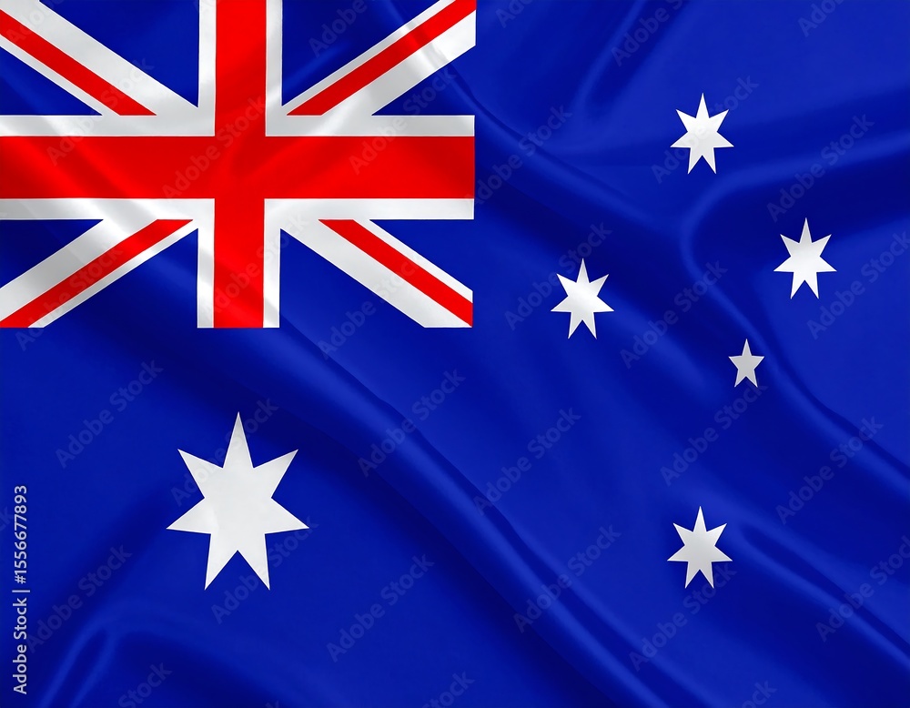 Fototapeta premium Australian flag, rippled fabric