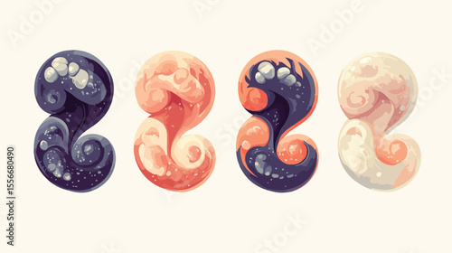 Embryonic Development Months Phases Flat Vector Illustration