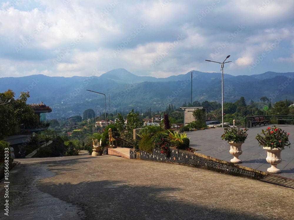 Fototapeta premium pemandangan di kawasan hotel seruni Cisarua Bogor Jawa Barat 