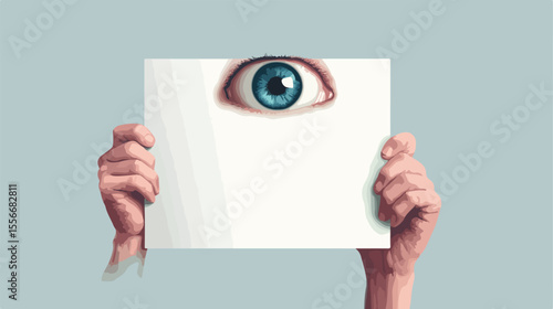 Professional Man Holding Blank Sign Vector Illustration