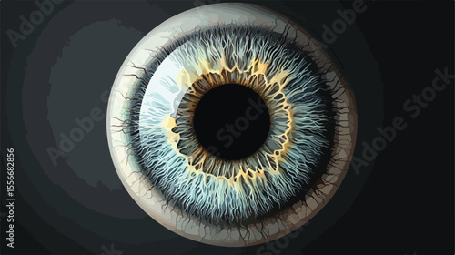 Professional Eye with Normal Vision Flat Vector Illustration
