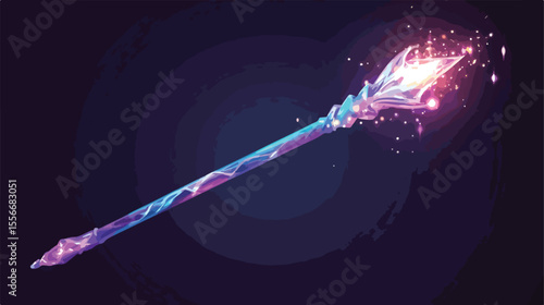 Magical Fairy Tale Magic Wand Icon Isolated on White Background