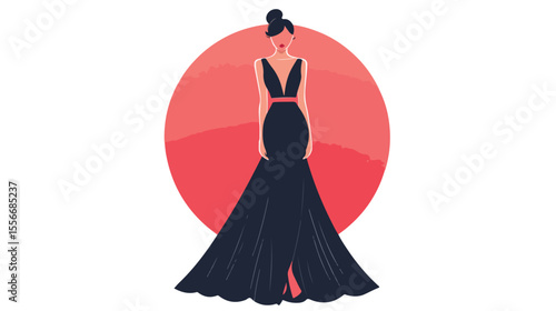 Modern Feminine Fashion Design Flat Vector Illustration