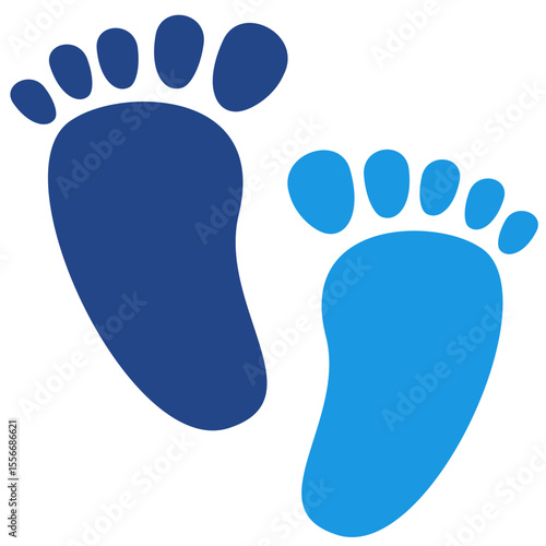 The baby feet icon indicates the birth of childhood, and also growth or the beginning of life messages relating to the beginning of life, family, and care