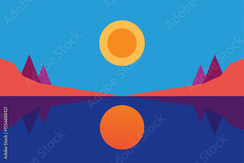 vector illustration of an autumn landscape with trees