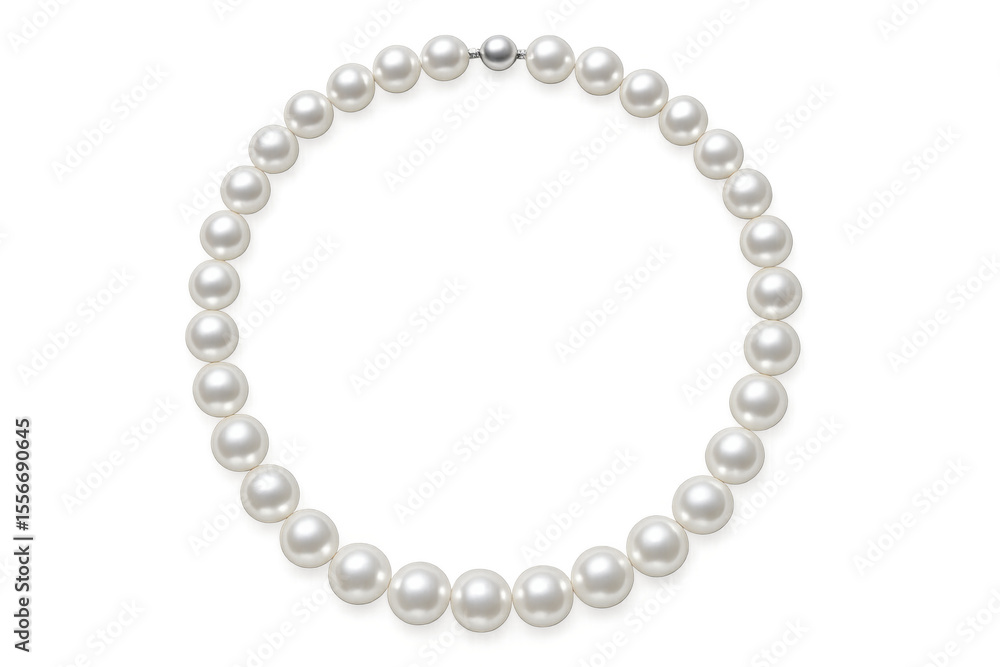 Elegant pearl necklace forming a perfect circle, isolated on a transparent background, ideal for jewelry and fashion designs Elegant pearl necklace forming a perfect circle, isolated on a transparent background, ideal for jewelry and fashion designs
