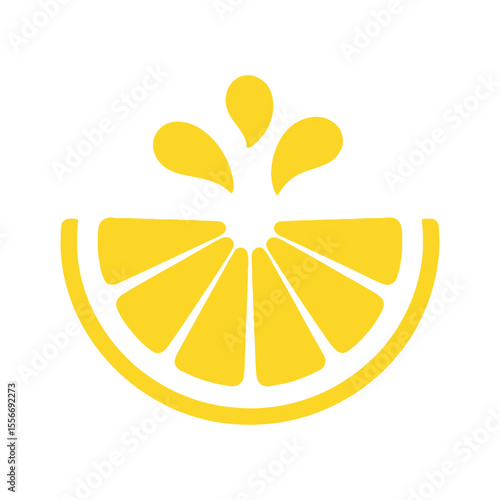 Vibrant Lemon Slice with Splashing Juice Graphic A Refreshing and Zesty Visual Treat for Food and Beverage Themes