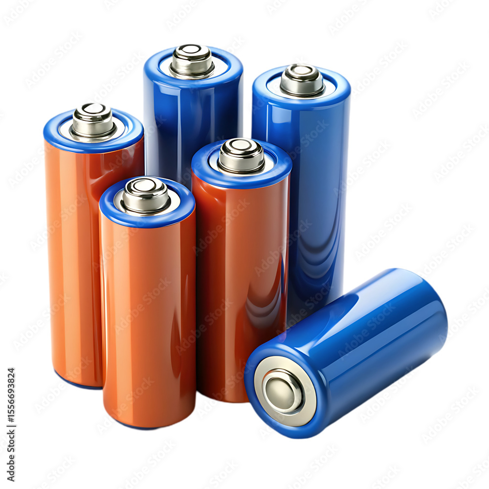 batteries on white background batteries on white background