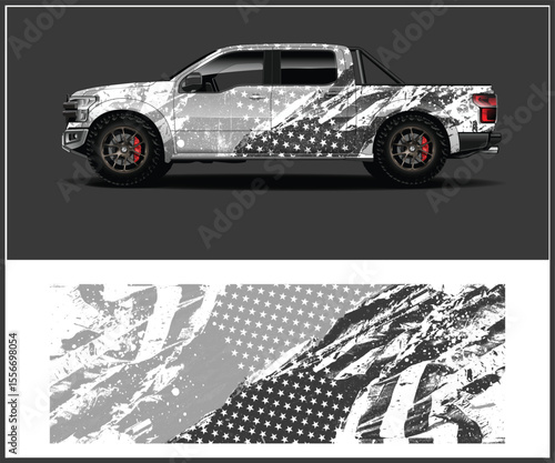 American Flag Graphic Design for a Pickup Truck