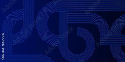Abstract Blue Circular Patterns With Geometric Lines. Abstract blue background featuring patterns and geometric lines.