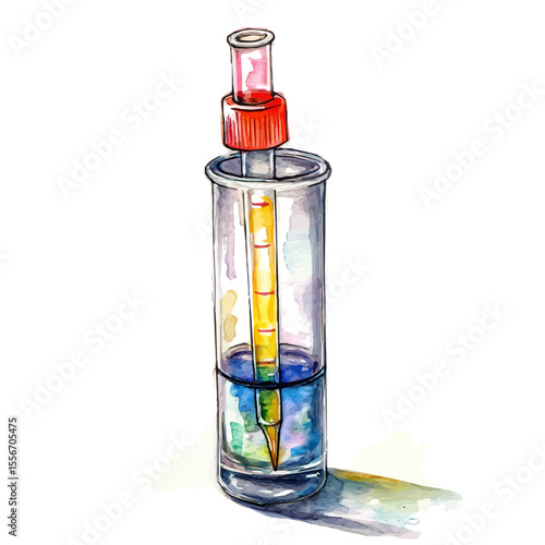 Pipette Stand, watercolor clipart vector, isolated on a white background.