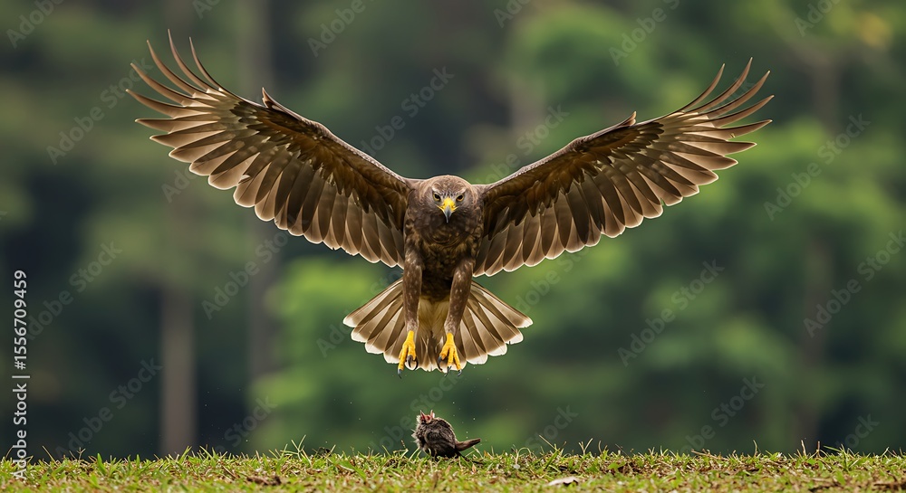 Obraz premium Javanese eagle pouncing on prey