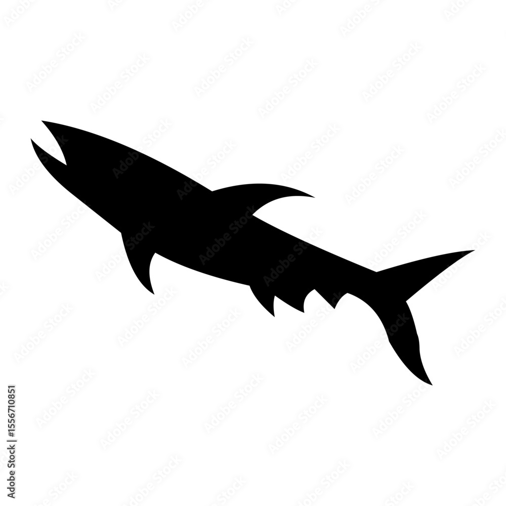 Obraz premium Fish vector silhouette , clip art, and symbol. Shilhouette of fish concept and simple design