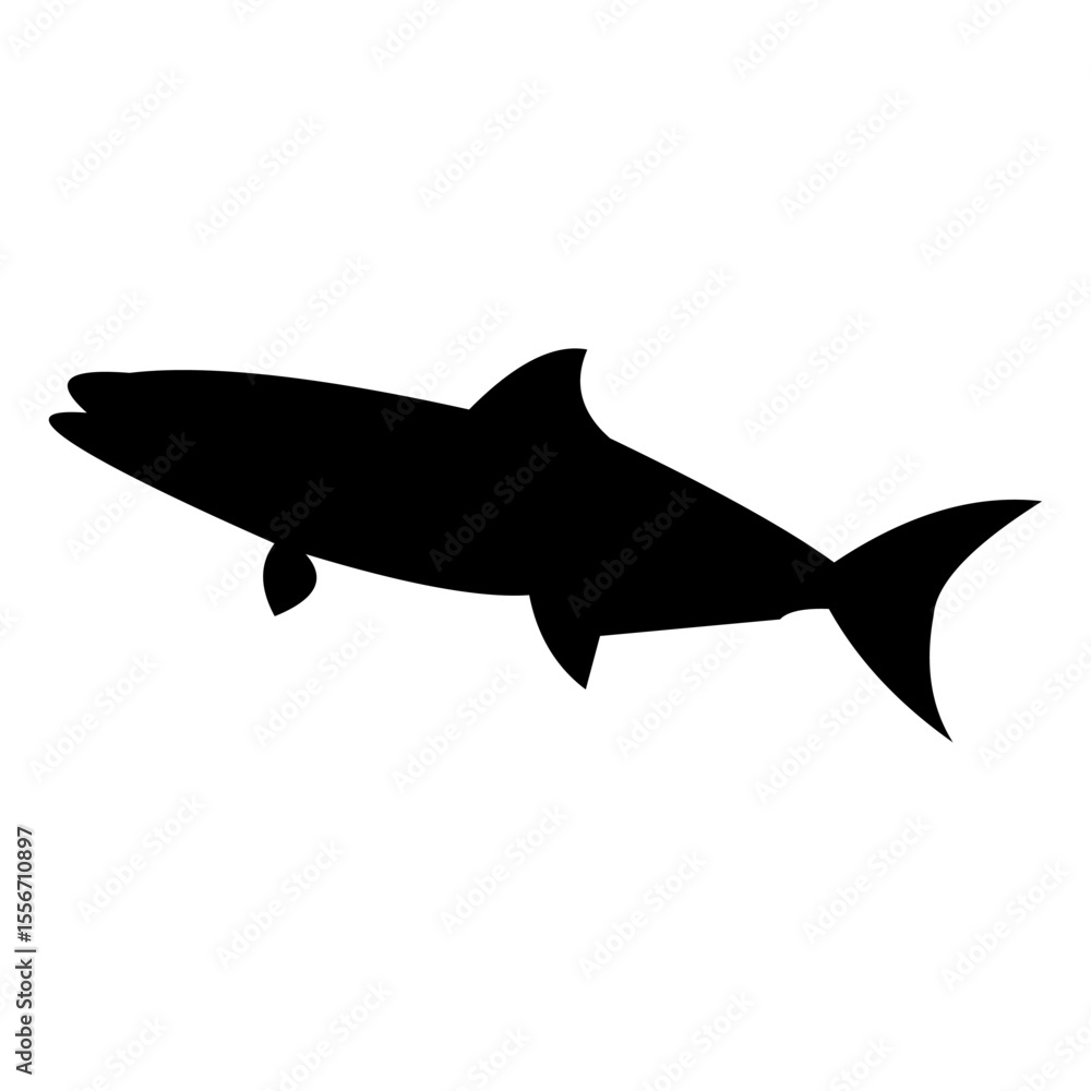 Obraz premium Fish vector silhouette , clip art, and symbol. Shilhouette of fish concept and simple design