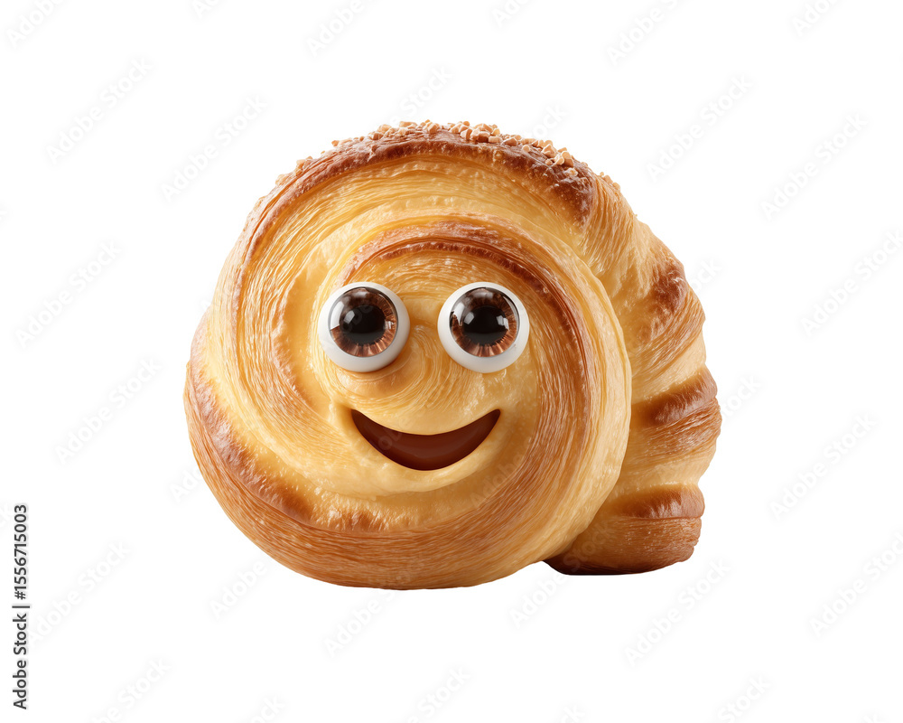 Fototapeta premium Pastry with eyes and smile