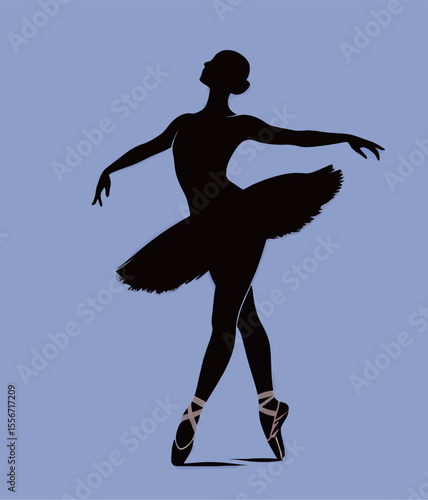 Graceful ballet dancer silhouette performing on a elegant background.