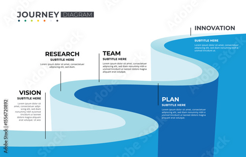 Infographic template for business. 5 Steps Modern milestone diagram with road journey concept, presentation vector infographic.