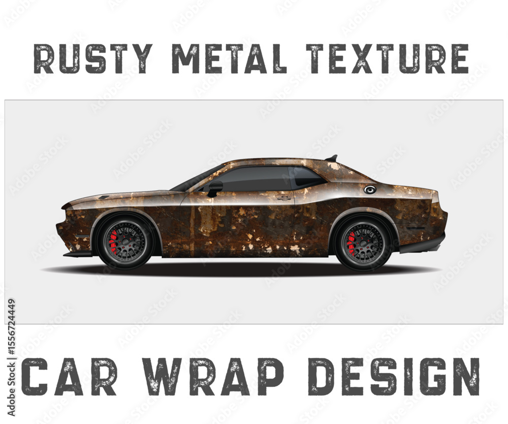 Rusty Metal Texture Car Wrap Design car wrap