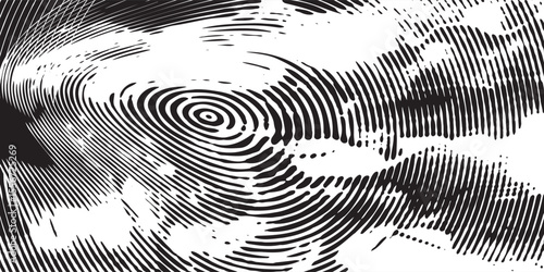 Distressed background in black and white texture with circles, spots, scratches, and lines. Abstract vector illustration.